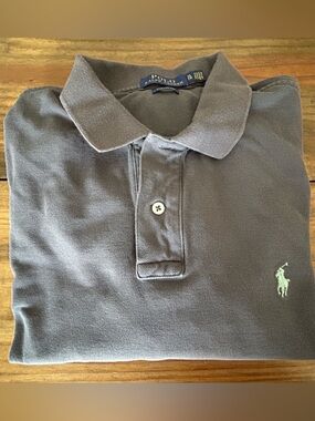 ✨Polo by Ralph Lauren Men's Slate Gray Short-Sleeve Polo